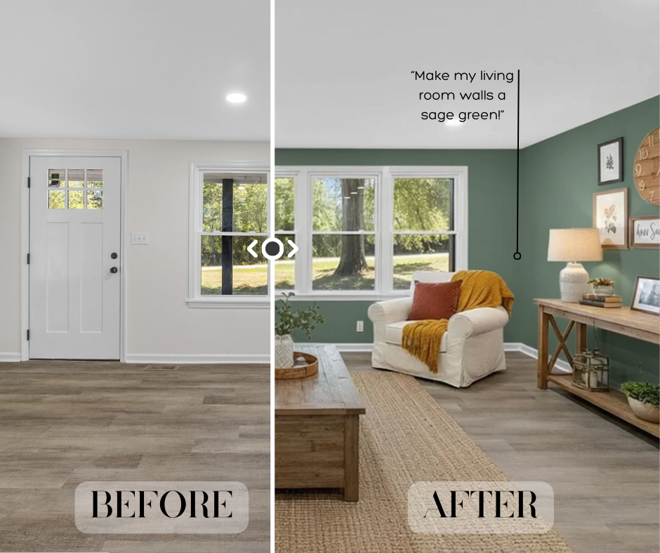 Before and After Room Transformation Example